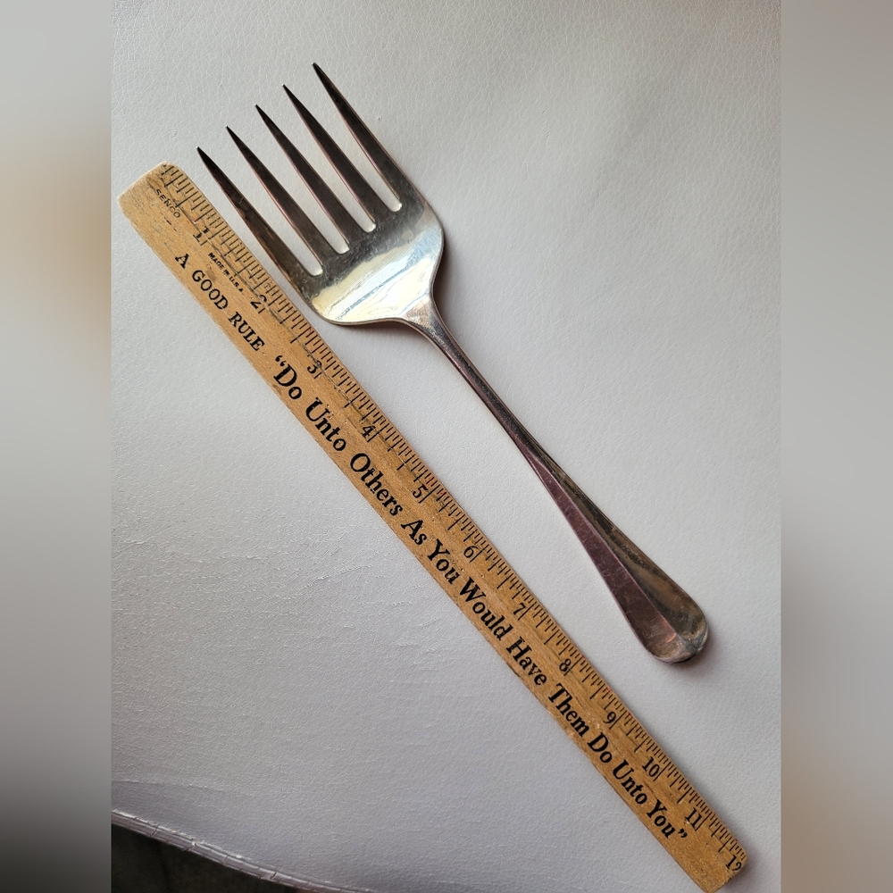 Vintage Sheffield England EPNS A1 Silverplated Large Serving Fork 5-tine Unique!